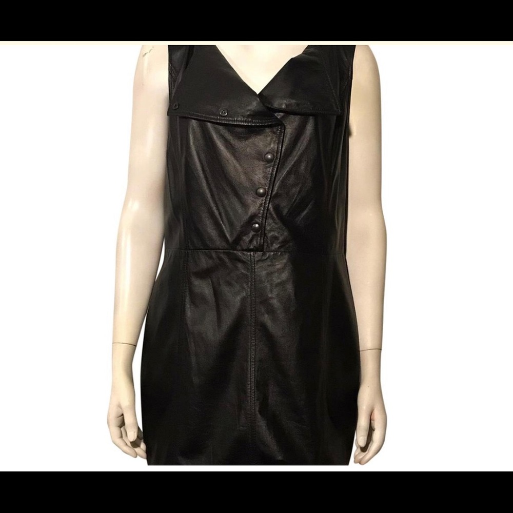 Sarah Pacini black leather dress